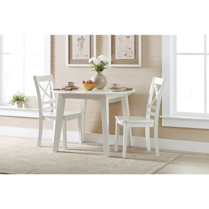 Simplicity Solid Wood Classic Round Drop-leaf Table