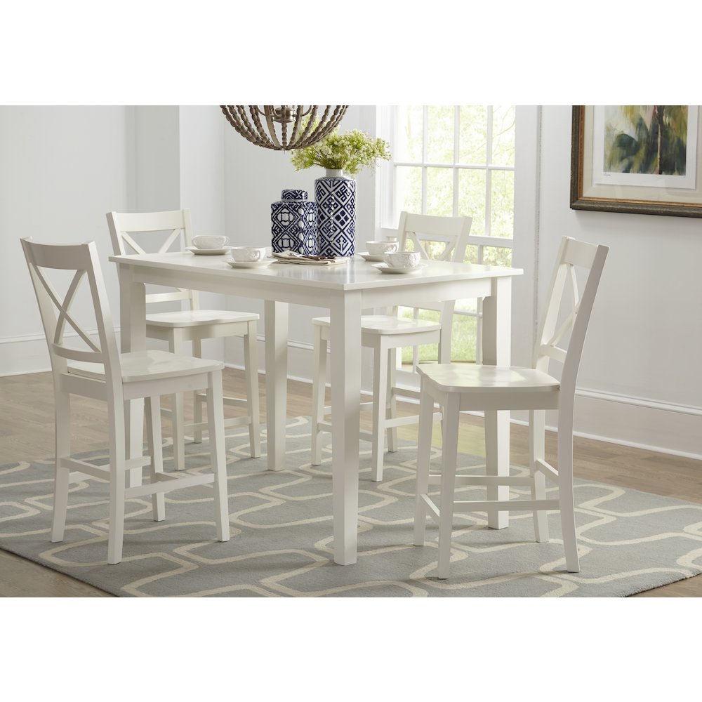 Simplicity Solid Wood Classic 54" Counter Height Dining Table