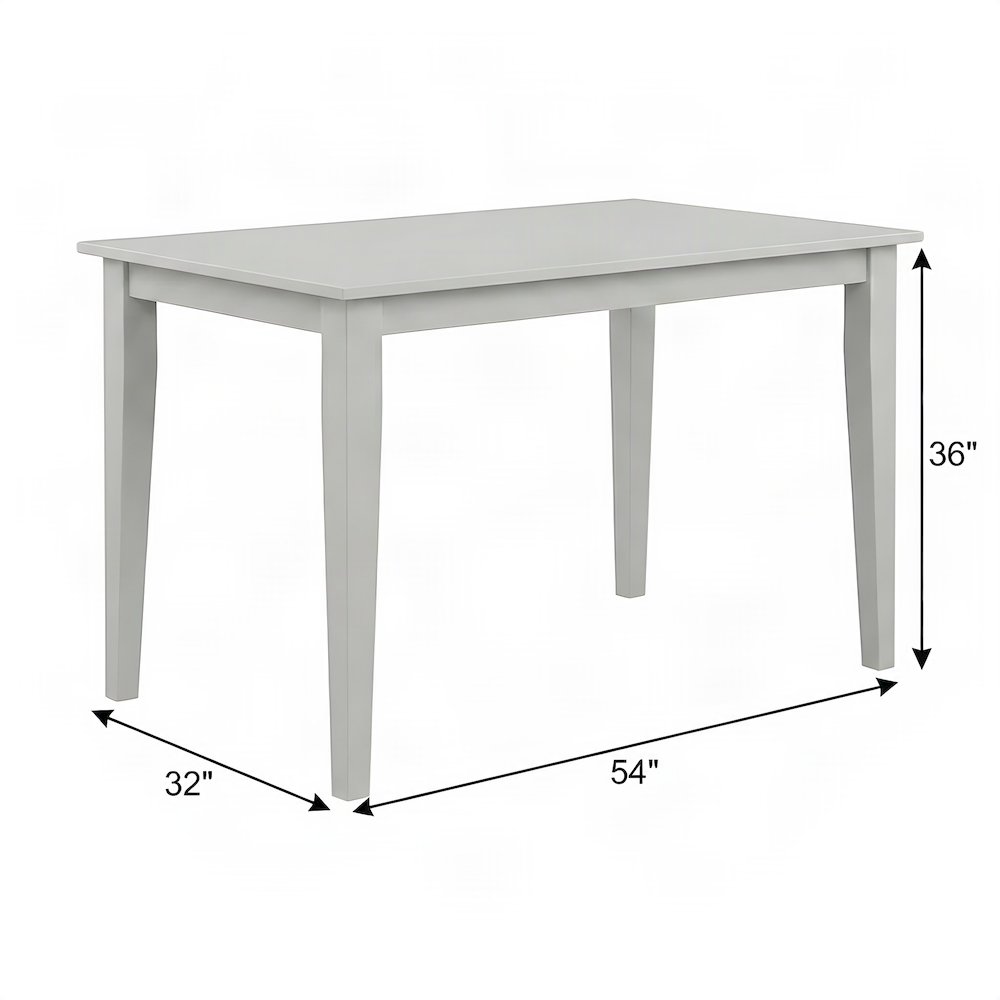 Solid Rubberwood Traditional Counter Height Pub and Dining Table, Paperwhite