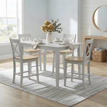 Solid Rubberwood Traditional Counter Height Pub and Dining Table, Paperwhite