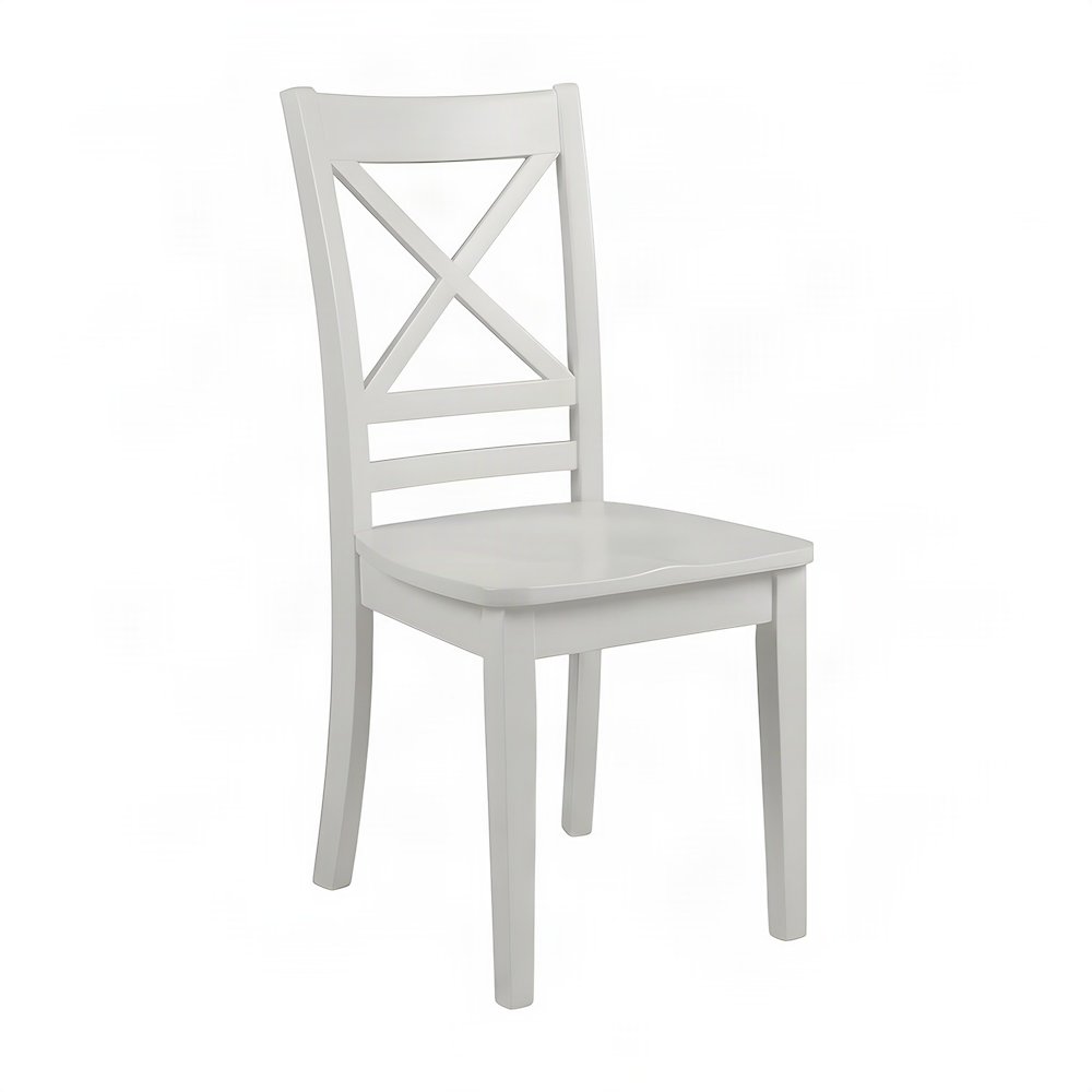 Acacia Solid Wood Cross-Back Kitchen Dining Chairs, Set of 2, Paperwhite