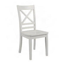 Acacia Solid Wood Cross-Back Kitchen Dining Chairs, Set of 2, Paperwhite