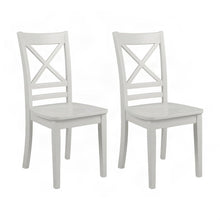 Acacia Solid Wood Cross-Back Kitchen Dining Chairs, Set of 2, Paperwhite
