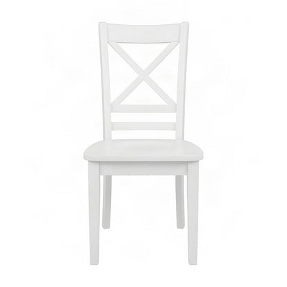 Acacia Solid Wood Cross-Back Kitchen Dining Chairs, Set of 2, Paperwhite