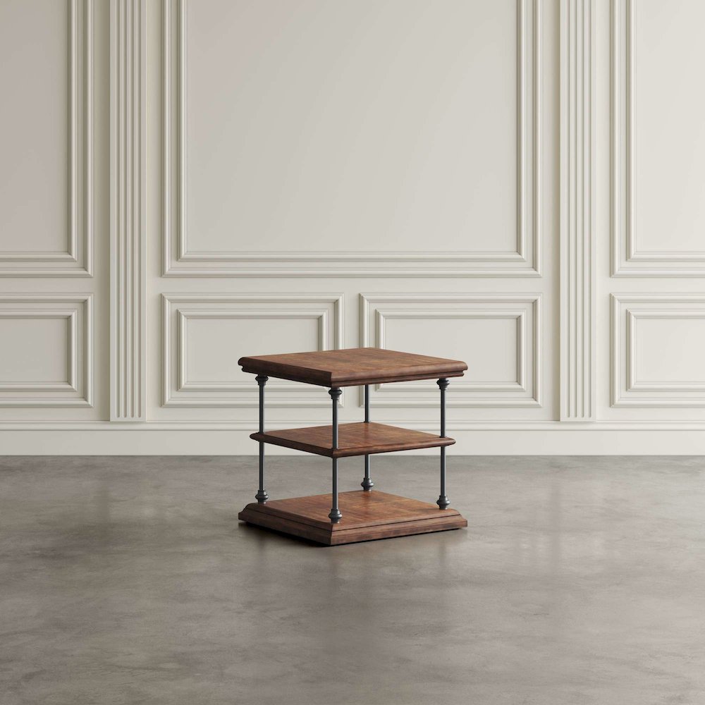 Larson Transitional Industrial Three Piece Living Room Occasional Table Set