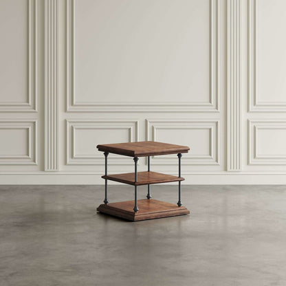 Larson Transitional Industrial Three Piece Living Room Occasional Table Set