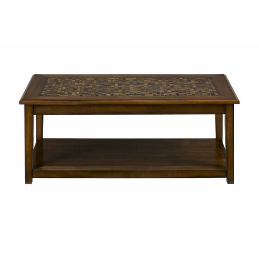 Baroque 48" Coffee Table with Mosaic Tile Inlay