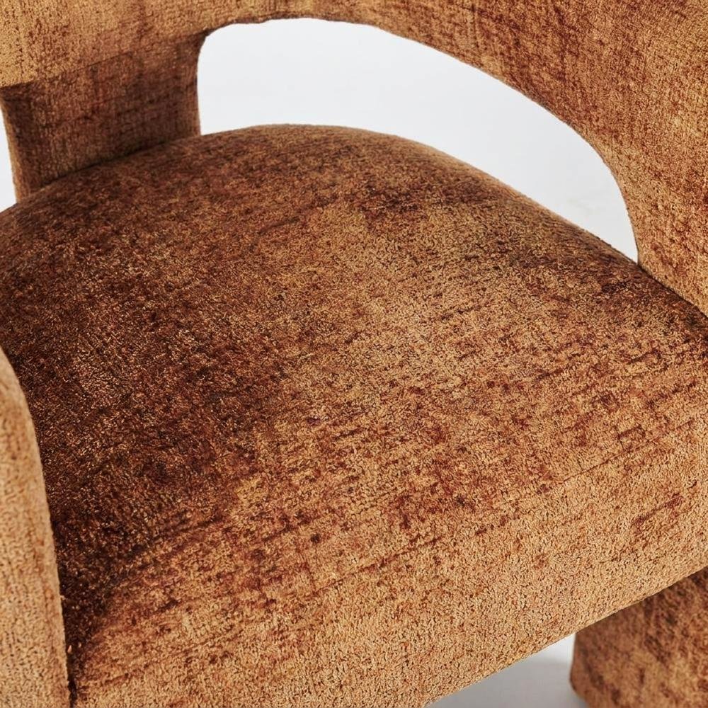 Jacquard Sculpture Accent Chair for Living Room or Bedroom, Rust