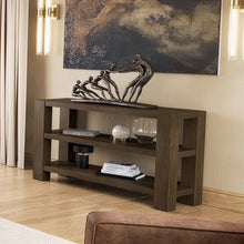 Brownstone 50" Transitional Modern Block-Frame Sofa Console Table with Shelves