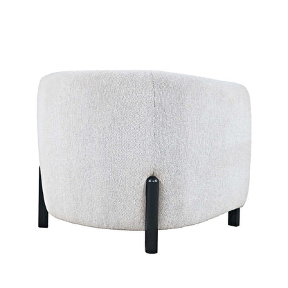 Finn Modern Textured Upholstered Barrel Accent Chair with Exposed Wood Frame