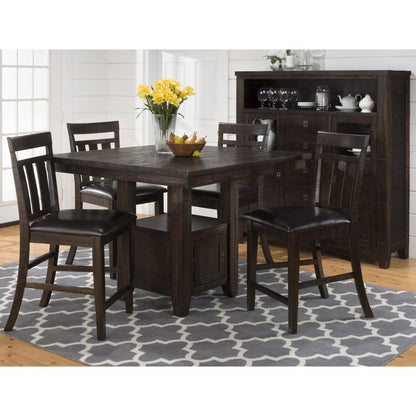 Distressed Rustic Solid Acacia Upholstered Slat-back Barstool (Set of 2)