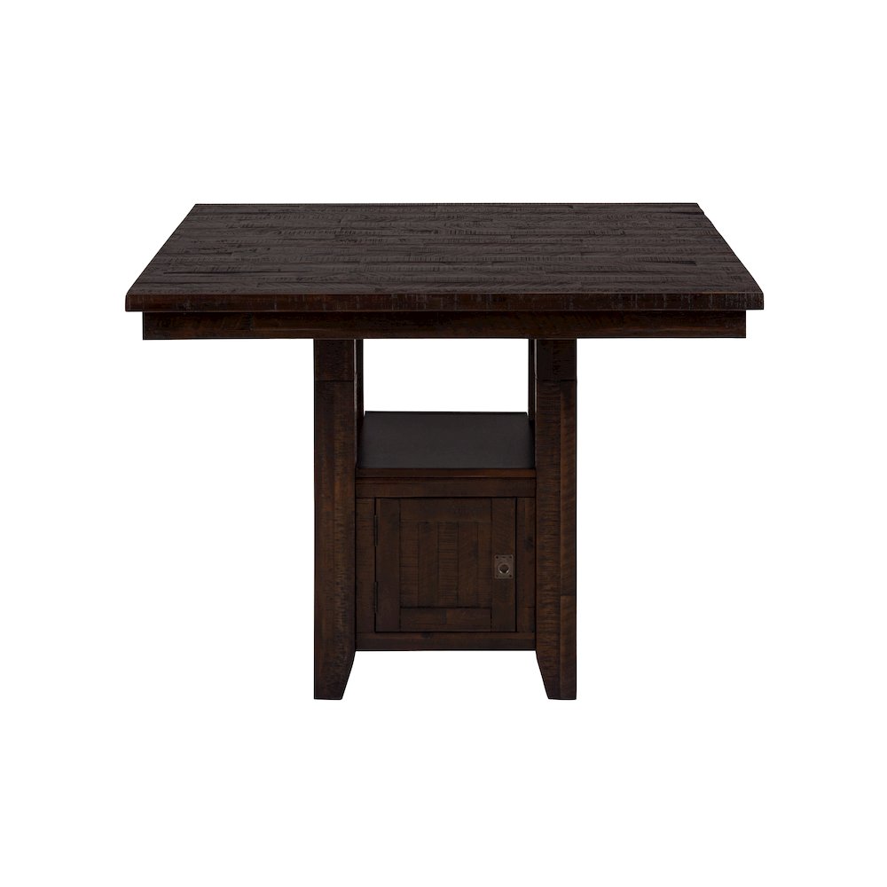 Kona Grove Distressed Rustic Solid Wood 48" Square Pub Table with Storage Base