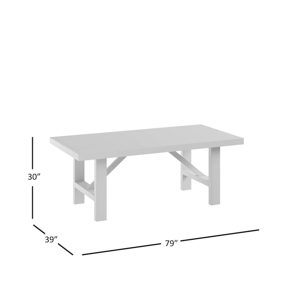 Kona Grove 79" Distressed Rustic Solid Wood Trestle Dining Table