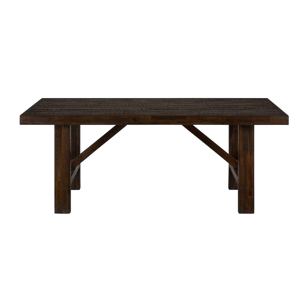 Kona Grove 79" Distressed Rustic Solid Wood Trestle Dining Table