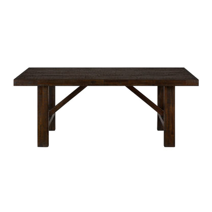Kona Grove 79" Distressed Rustic Solid Wood Trestle Dining Table