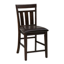 Distressed Rustic Solid Acacia Upholstered Slat-back Barstool (Set of 2)
