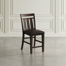 Distressed Rustic Solid Acacia Upholstered Slat-back Barstool (Set of 2)