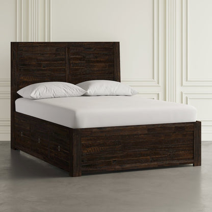 Kona Grove Distressed Rustic Solid Acacia King Storage Bed