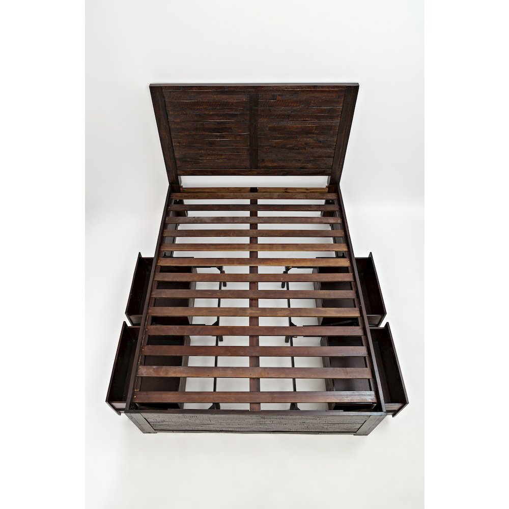 Kona Grove Distressed Rustic Solid Acacia Queen Storage Bed