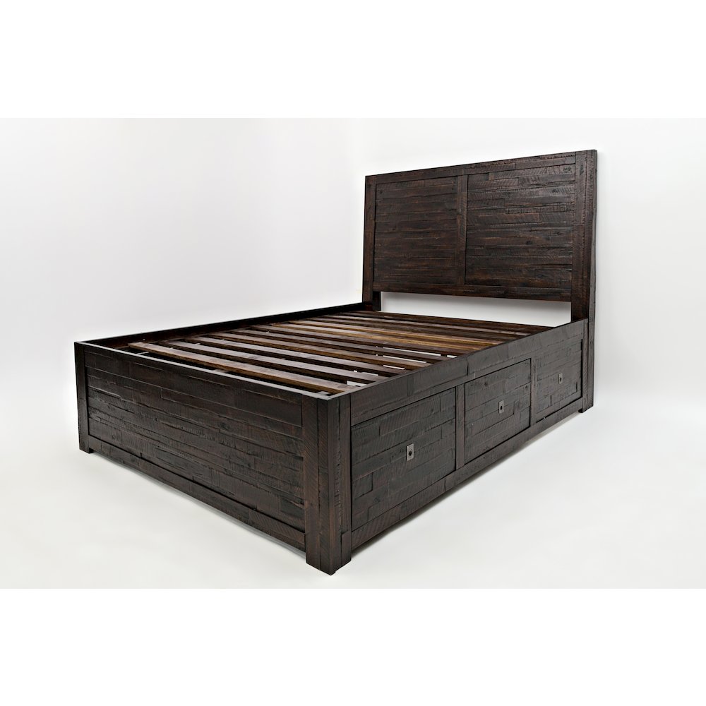 Kona Grove Distressed Rustic Solid Acacia King Storage Bed
