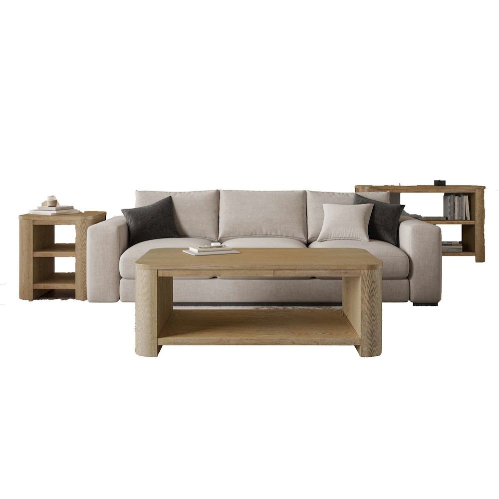 Janzen Three Piece Contemporary Modern Living Room Occasional Table Set