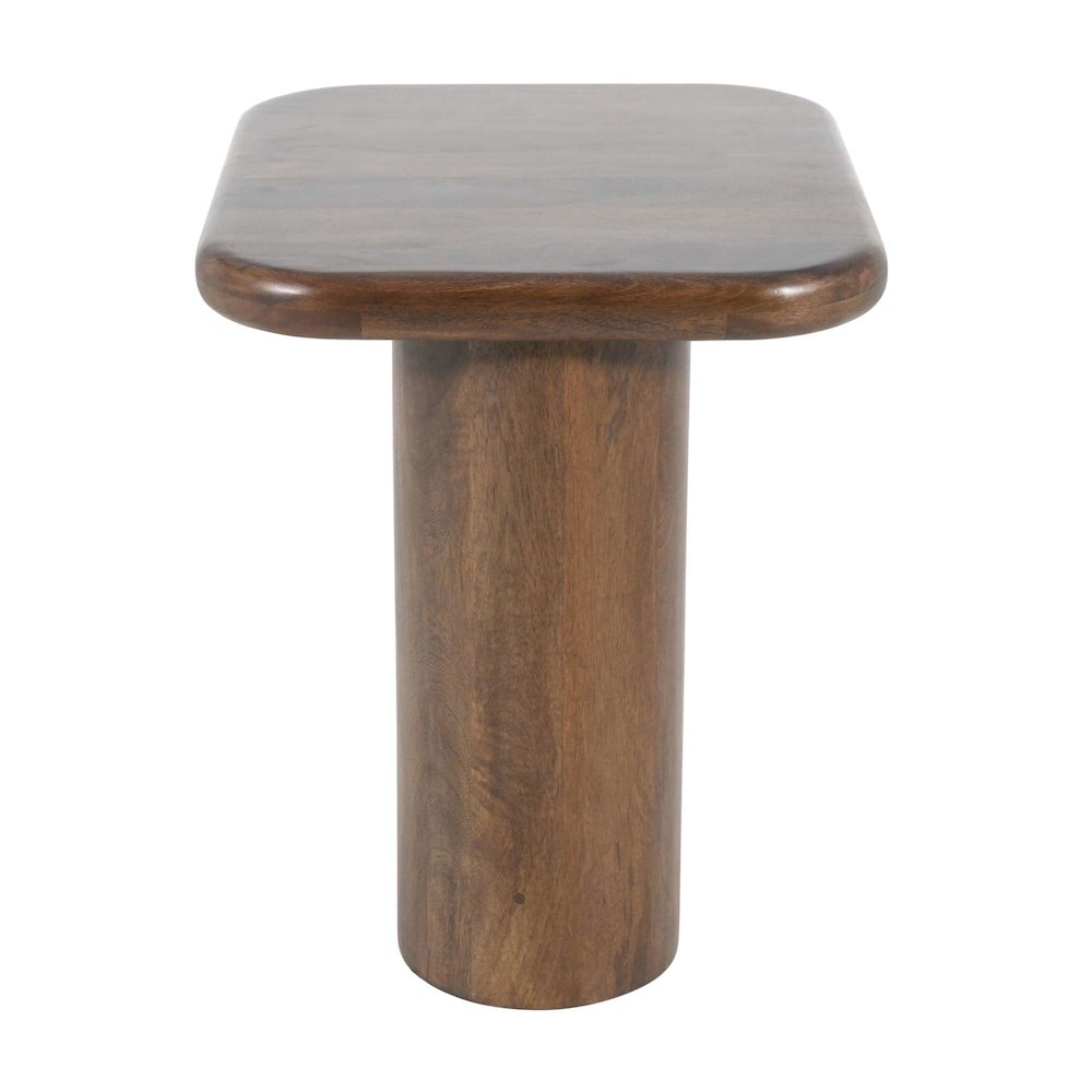 Mandara Global Modern Solid Wood Pillar Double Pedestal End Table