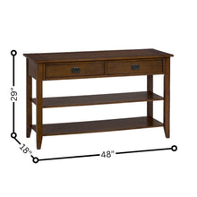 Brown Wooden Sofa Table with 2 Drawers – Elegant Entryway and Hallway Table