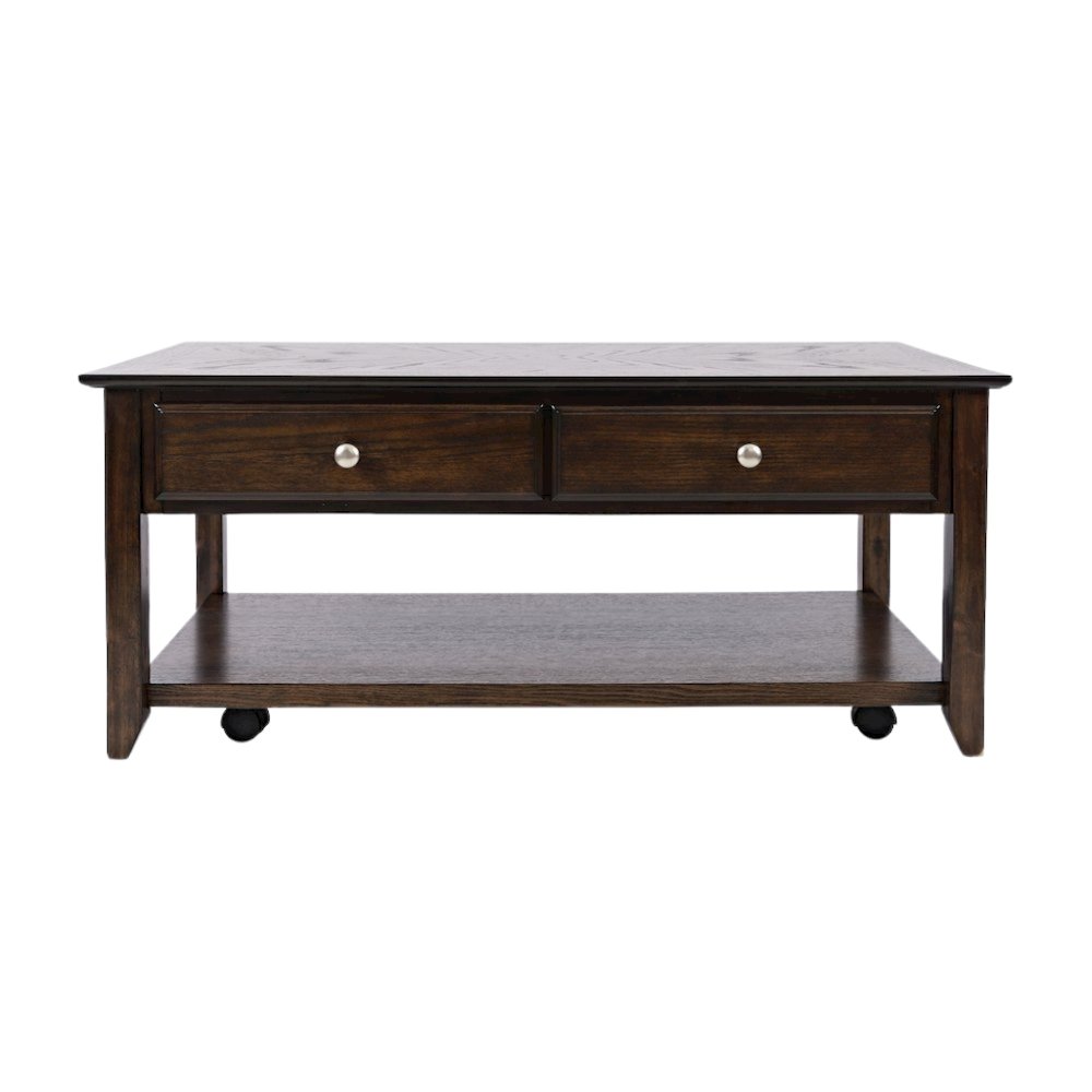 Espresso Brown Coffee Table for Living Room, Rectangular Table for Living Room