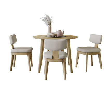 Percy 42" Contemporary 5-Pc Drop-Leaf Dining Set, Upholstered Chairs