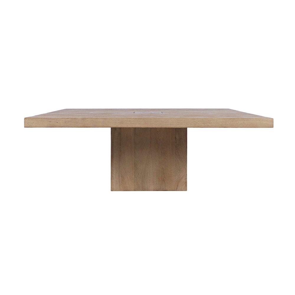 Sequoia 60" Square Rustic Solid Wood Butcher Block Pedestal Dining Table