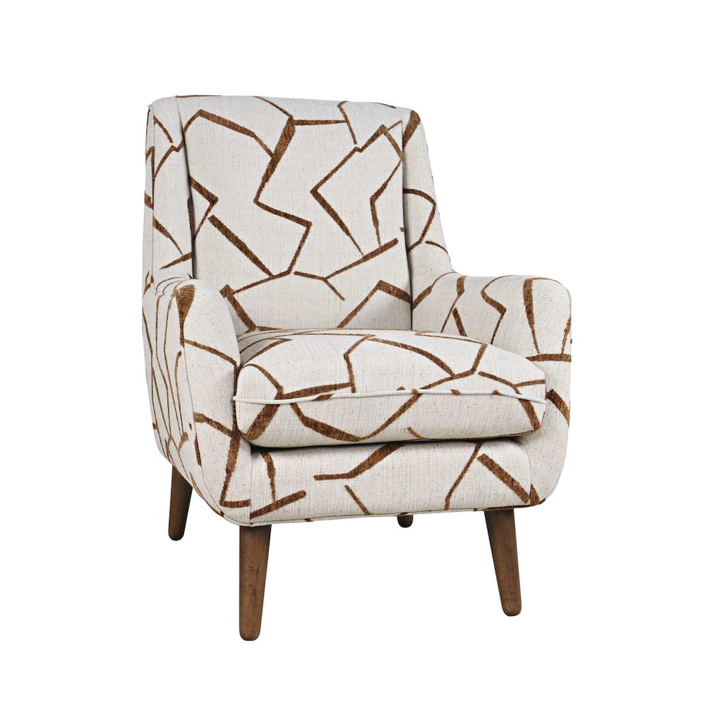 Nielsen Mid-Century Modern Upholstered Geometric Lounge Accent Chair