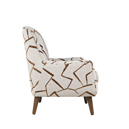Nielsen Mid-Century Modern Upholstered Geometric Lounge Accent Chair