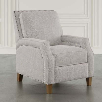 York Push Back Upholstered Recliner Accent Chair with Nailhead Trim