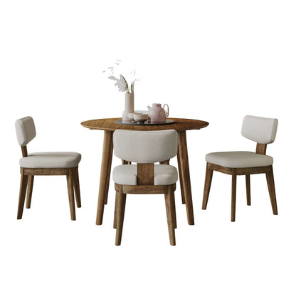 Percy 42" Contemporary 5-Pc Drop-Leaf Dining Set, Upholstered Chairs