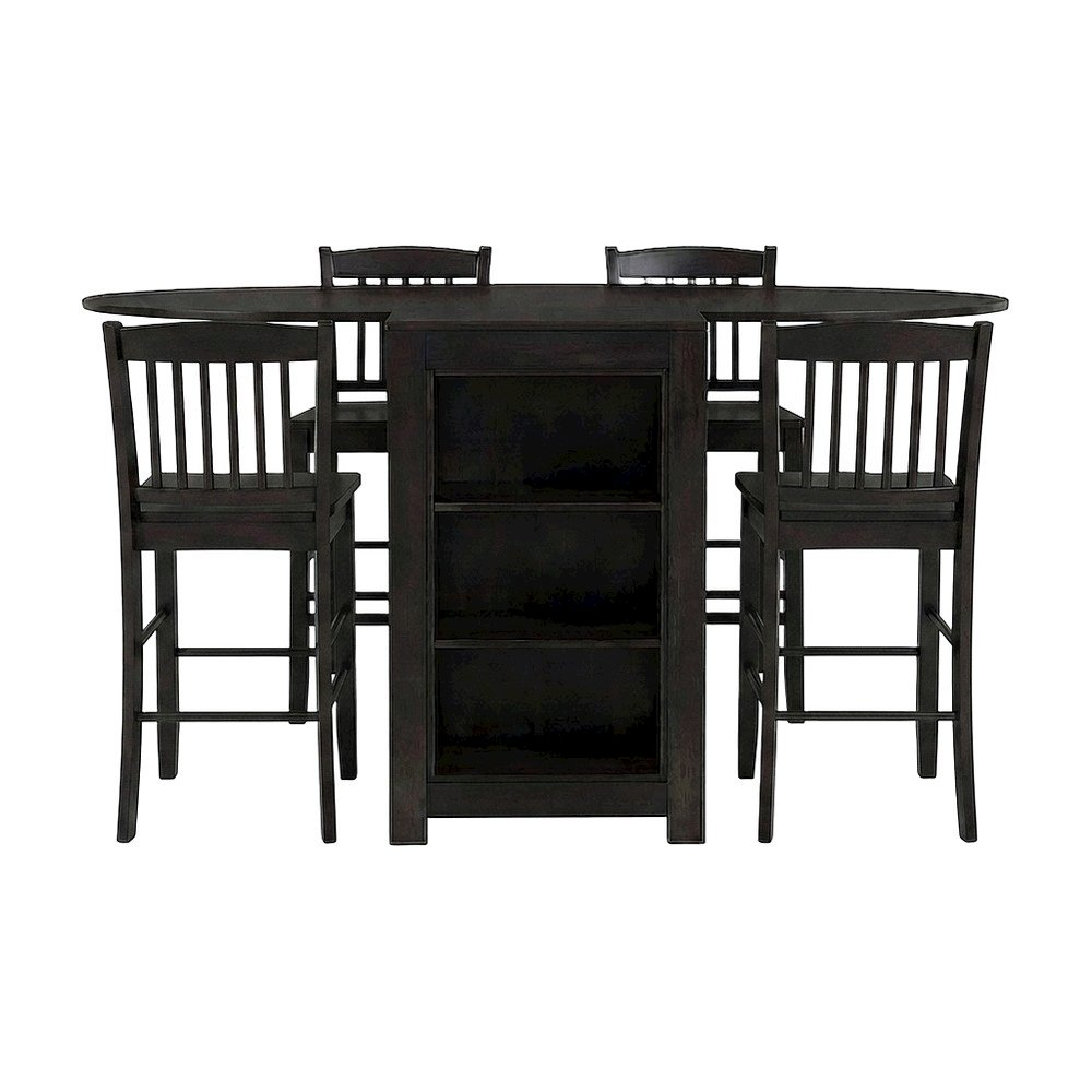 Veneer Counter Height Dining Table and Chairs 5 Piece Set, Merlot
