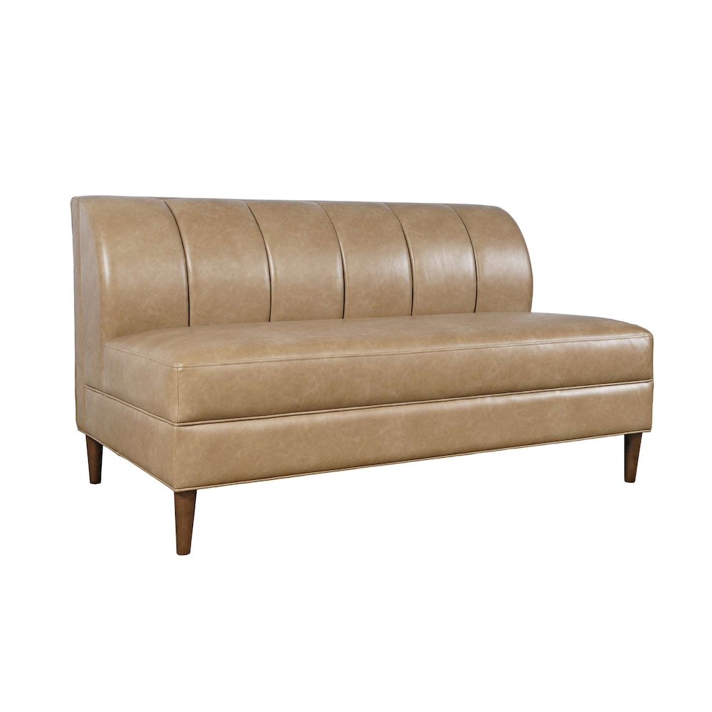 Ruston Modern Banquette Faux Leather Sectional Three Seat Bench
