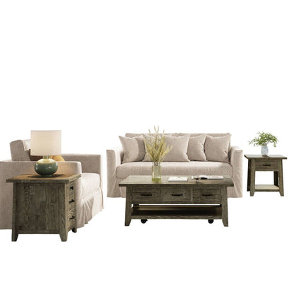 Telluride Rustic Farmhouse 3-Pc Living Room Coffee/End/USB Table Set