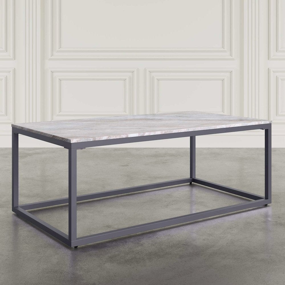 Wynn Modern Luxe 3-Pc Solid Marble Coffee and Matching End Tables Set