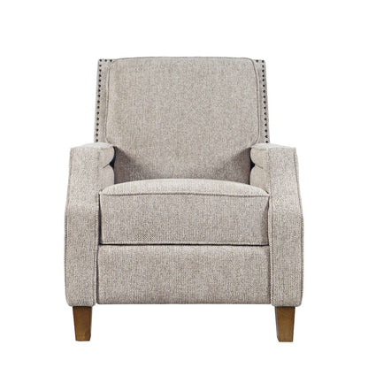 York Push Back Upholstered Recliner Accent Chair with Nailhead Trim