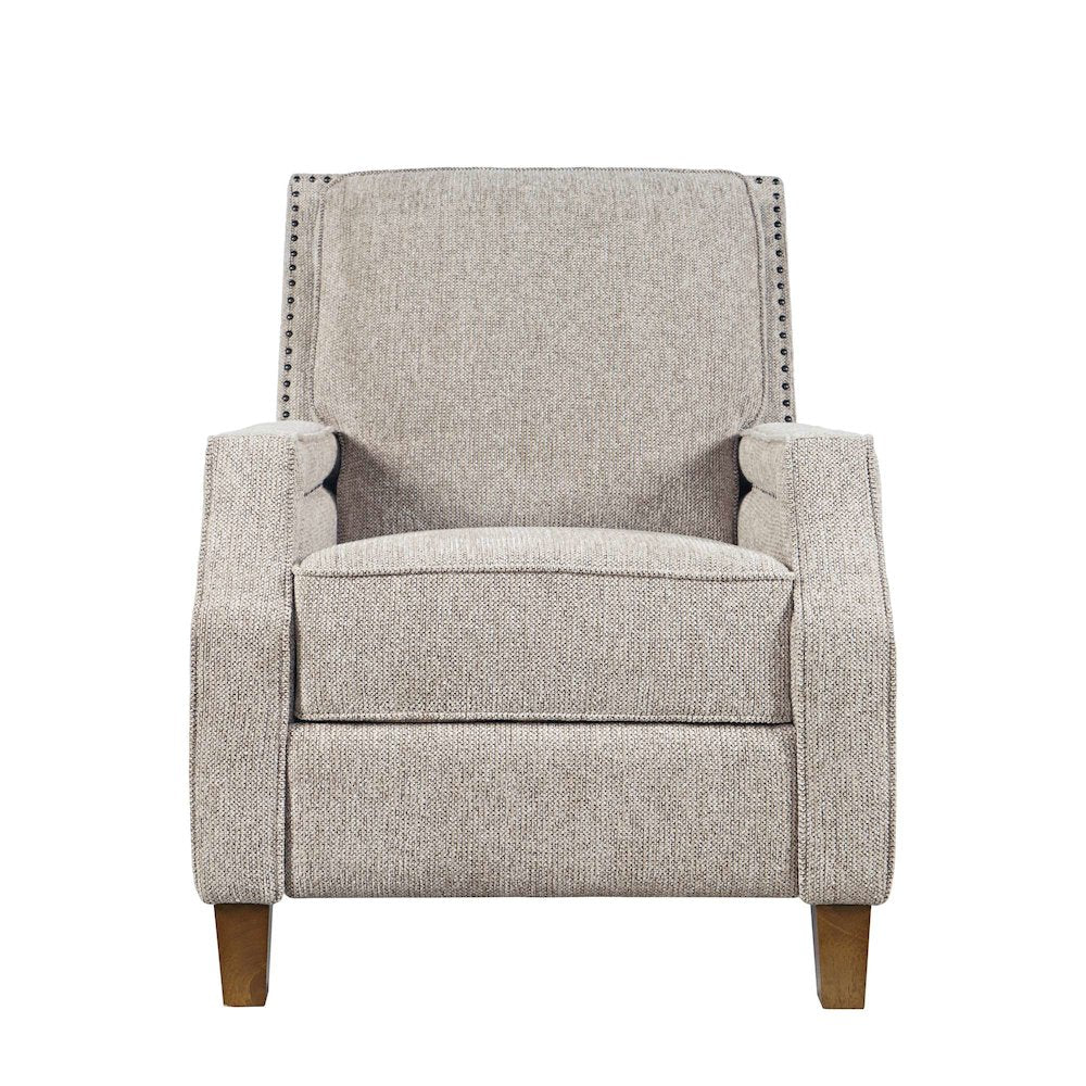 York Push Back Upholstered Recliner Accent Chair with Nailhead Trim