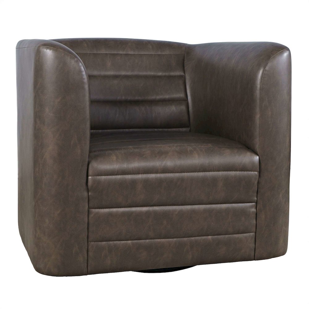 GT Channel Tufted Modern Barrel Accent Swivel Chair