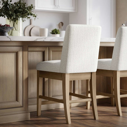Sequoia Modern Rustic Solid Wood Upholstered Parsons Counter Stool (Set of 2)