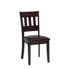 Dark Rustic Prairie Five Piece Dining Set - Table and 4 Faux Leather Chairs