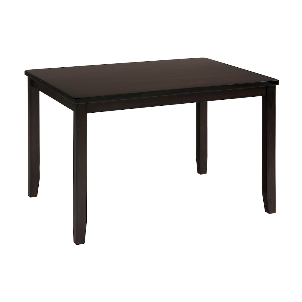 Dark Rustic Prairie Five Piece Dining Set - Table and 4 Faux Leather Chairs