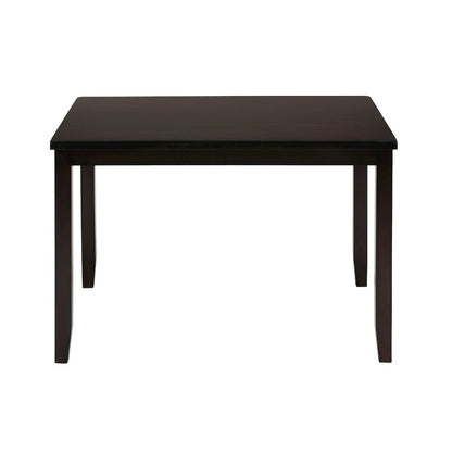 Dark Rustic Prairie Five Piece Dining Set - Table and 4 Faux Leather Chairs