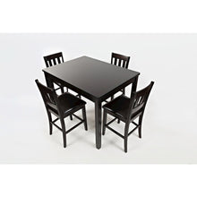 Five Piece Counter Height Dining Set - Table and 4 Faux Leather Stools