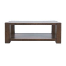 Brownstone 50" Transitional Modern Block-Frame Coffee Table, Storage and Wheels