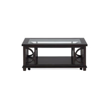 Panama Brown Contemporary Wood and Glass Coffee Table
