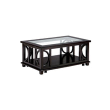 Panama Brown Contemporary Wood and Glass Coffee Table