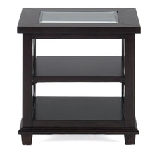 Panama Brown Contemporary Wood and Glass End Table